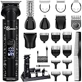 Hatteker 8-in-1 Mens Grooming Kit - Zero-Gap T-Blade Trimmer, IPX7 Waterproof Cordless Set with Hair Clipper/Beard Trimmer/Nose Trimmer, USB Rechargeable (1.5H Charge 180M Use) for Home & Travel