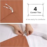 MOONLIGHT20015 Double Duvet Set Reversible Stripes Satin Bedding Rust 200x200 view 4