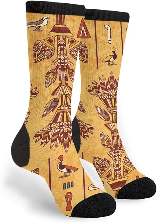 Ancient Egyptian Hieroglyph Fun Dress Socks Funny Novelty Fashion Crew Socks Amazon.ca