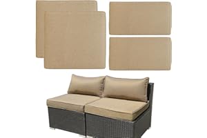 FKSLIFE 4Pcs Patio Cushion Covers Replacement,FKS LIFE Outdoor Patio Seat Cushion Covers Furniture Sofa Covers,Waterproof Back Cushion Slipcovers Washable Pillow Cover with Zipper(25.6×25.6×3.94inches,Brown)