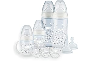 NUK Smooth Flow Anti-Colic Bottle Newborn Gift Set, 0+ Months, 11-Piece Set