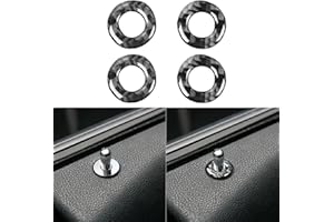 ​NVCNX Real Carbon Fiber Accessories Compatible with Dodge Charger 2011-2023 2012 2013 2014 2015 2016 2017 2018 2019 2020 2021 2022 Inner Door Lock Pin Ring Cover Sticker Interior Trim Kit Black 4PCS