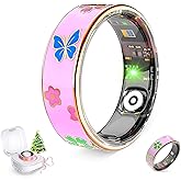 Koepovk Smart Ring for Women & Men,Fitness Ring,Couple Rings,Health Ring Tracker with Heart Rate Monitor,Sleep Ring,Cute Ring,Step Ring, for iOS Android Pink/Blue Inteligente (Pink, #8)