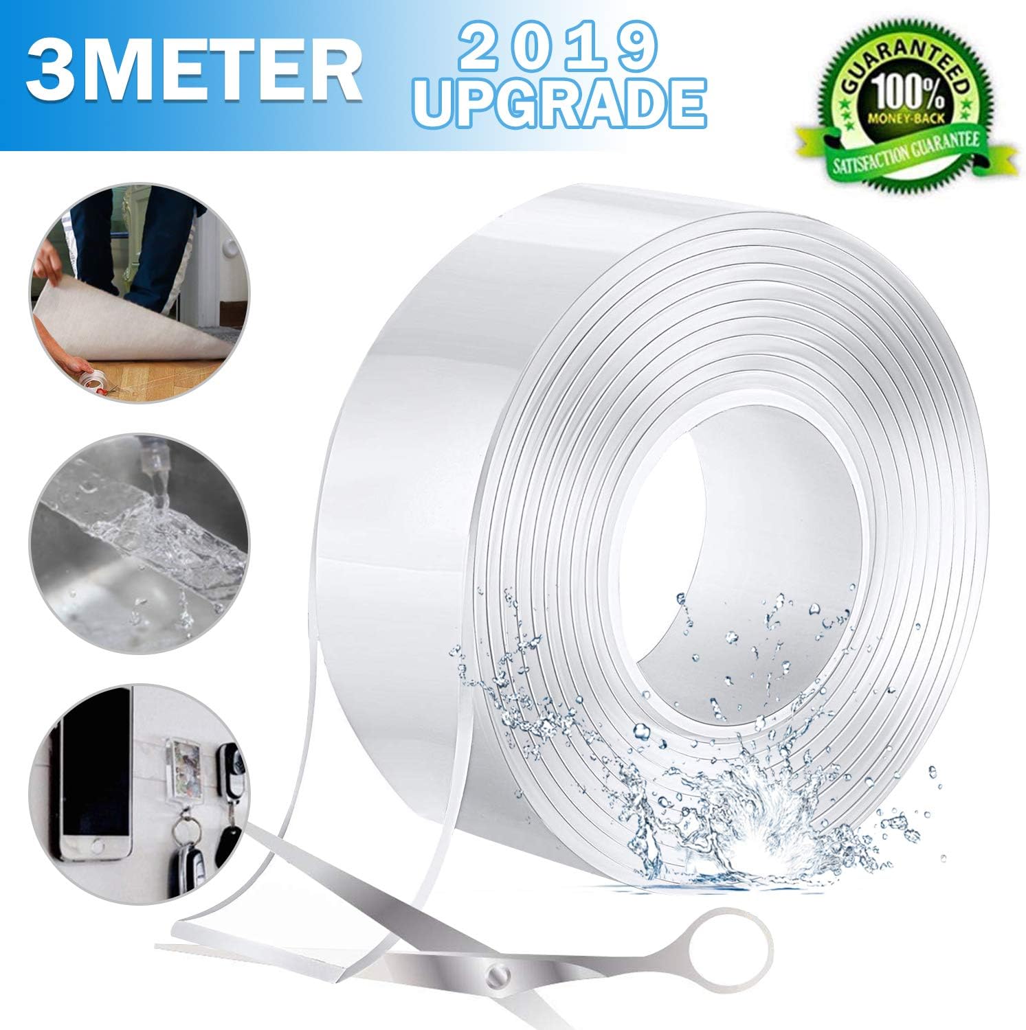 Traceless Washable Removable Strong Adhesive Rug Tape Gripper 3M Nano