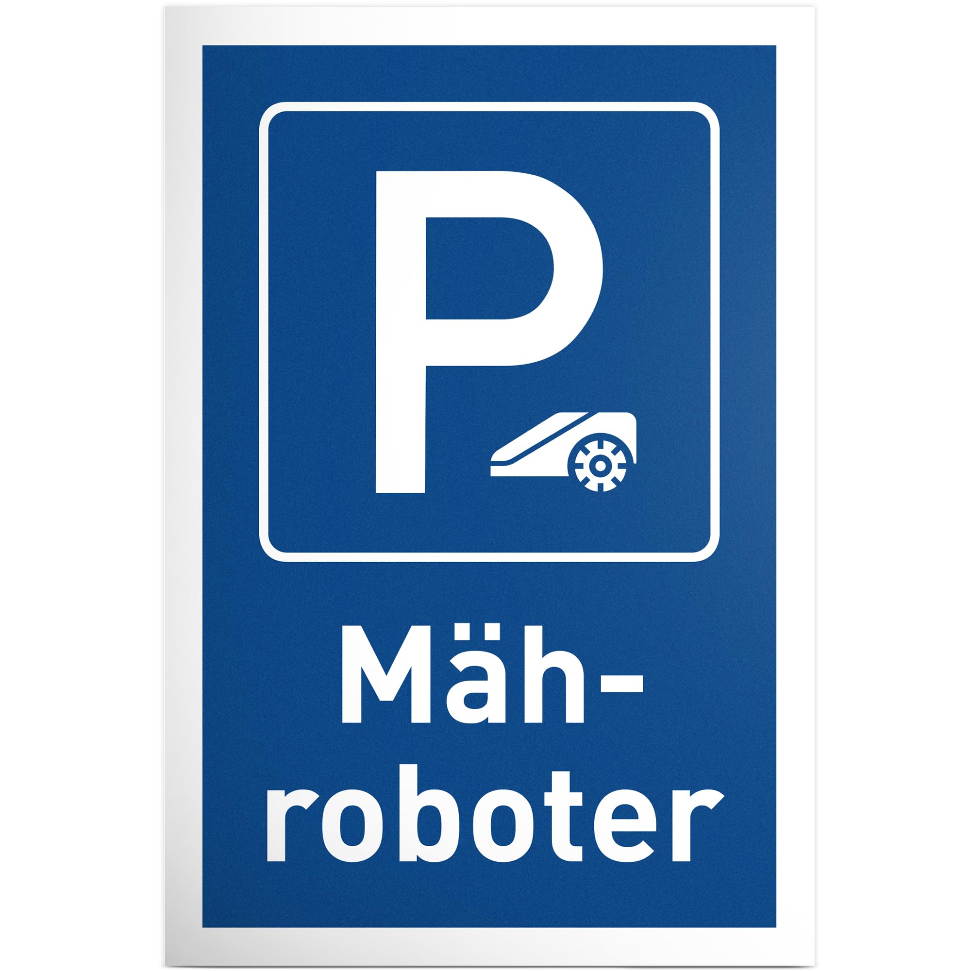 DankeDir! Parking Robotic Lawnmower Sign 30 x 20 cm Funny Sign for Garden and Lawns Weatherproof and Durable Lawn Mower Robot Lawn Robot