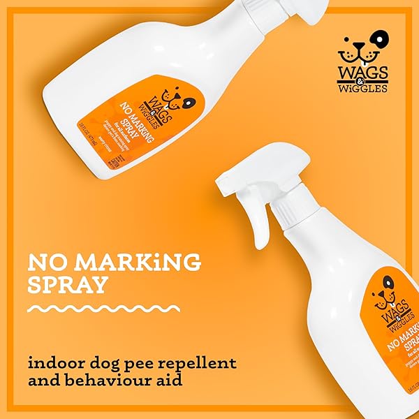 WAGS & WIGGLES NO MARKING DETERRENT TRAINING SPRAY FOR DOGS – INDOOR DOG PEE REPELLENT & BEHAVIOR AID, ANTI PEE & URINE DETERRENT, NO MORE MARKING, IDEAL FOR POTTY TRAINING, 16 FL OZ
