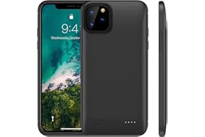 HUGUODONG Battery Case for iPhone 11 Pro Max(6.5 inch), 10000mAh Extended Portable Battery Pack Rechargeable Charging Case Smart Battery Case for iPhone 11 Pro Max External Battery Cover Charging Case