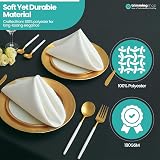 Trimming Shop 20 Inch White Polyester Napkins, 10pcs, Reusable, view 4