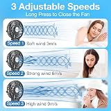 VersionTech Hand Held Fan Portable USB Rechargeable 3 Speeds Black view 3