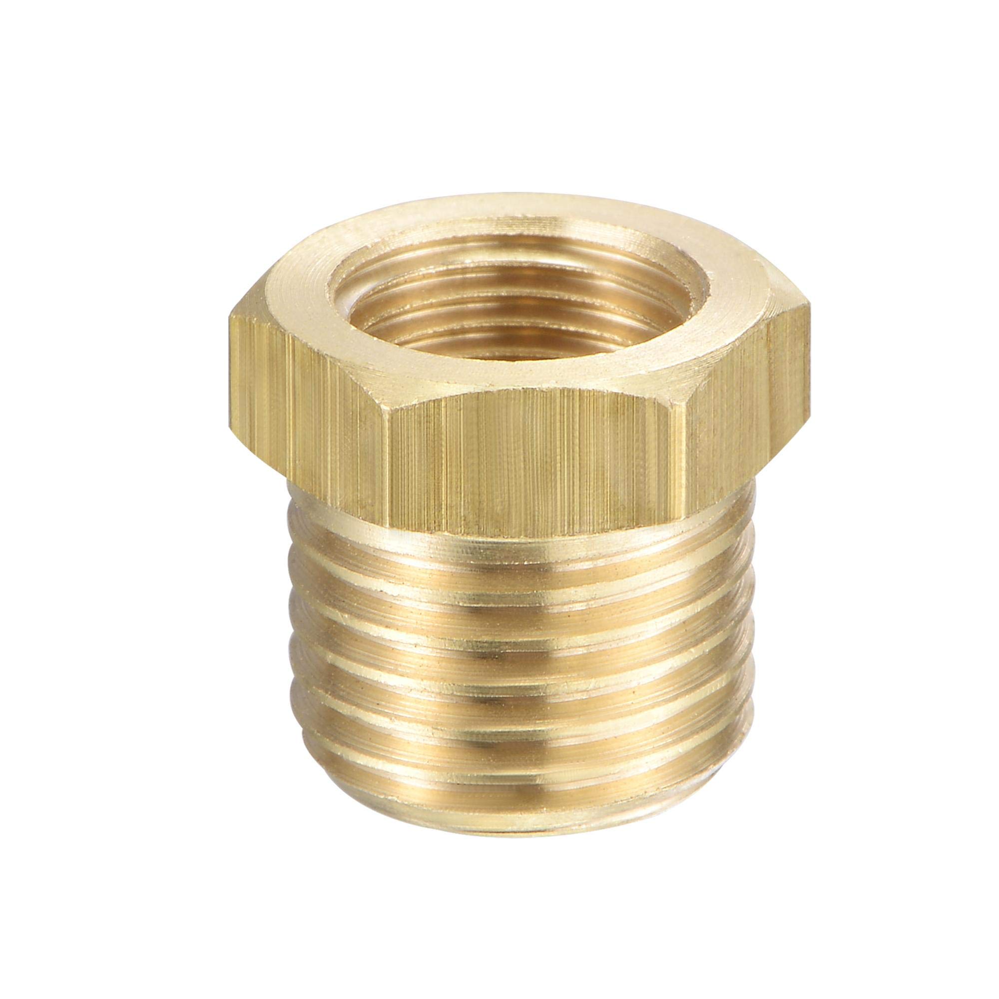 sourcing map Brass Pipe Fitting Reducer Adapter 1/4" BSPP Male x 1/8" BSPP Female for Water Oil Air Pressure Gauge Temp Sensor