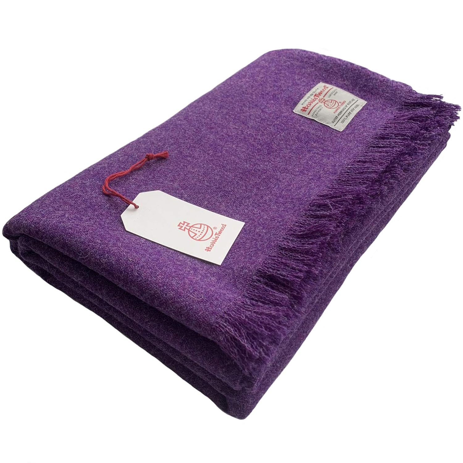 Harris Tweed Luxury Rich Purple Extra Large Throw Blanket 150 x 200cm