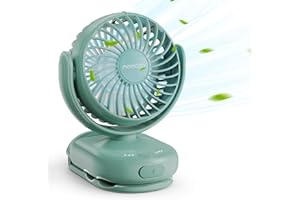 Momcozy Portable Stroller Fan with Clip | 4-Speed Mini-Fan for Carrier | Personal Fans Ultra Light 0.26lb | Gaps ≤4.5mm | Han