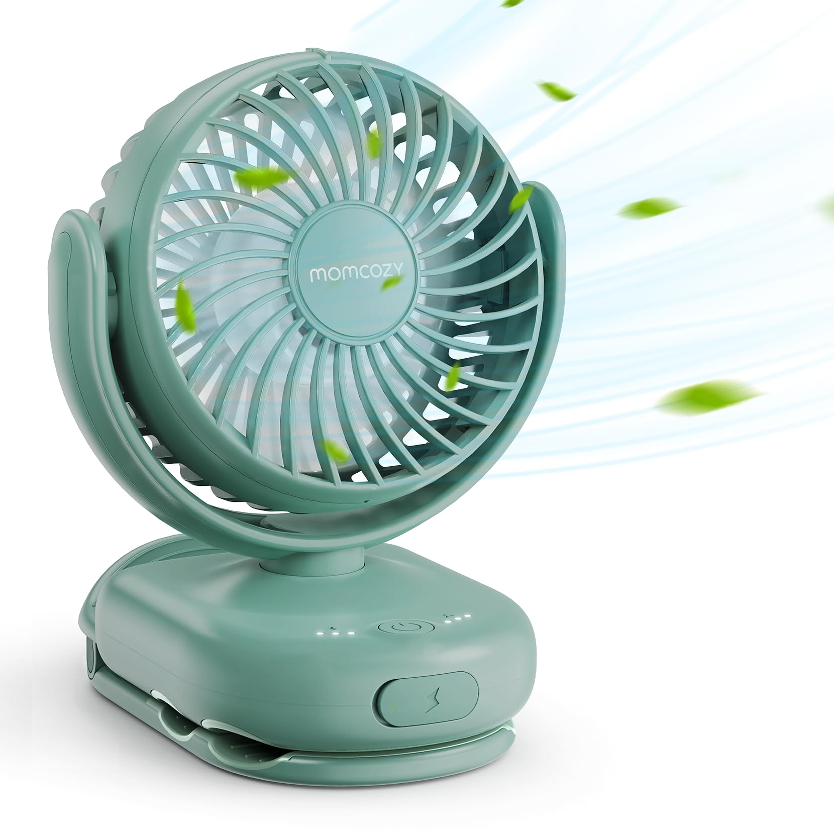 Photo 1 of Momcozy Portable Fan with Clip | 4-Speed Mini-Fan for Carrier | Personal Fans Ultra Lighter 0.26lb | Gaps ?4.5mm | Handheld Cooling | Rechargeable Rotate for Diaper Backpack/Stroller/Carrier/Chair