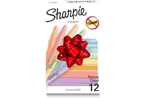 Sharpie Pocket Highlighters, Mild Pastel Colors, Assorted, Chisel Tip, 12 Count - School, Home, and Office Use, Teacher Supplies