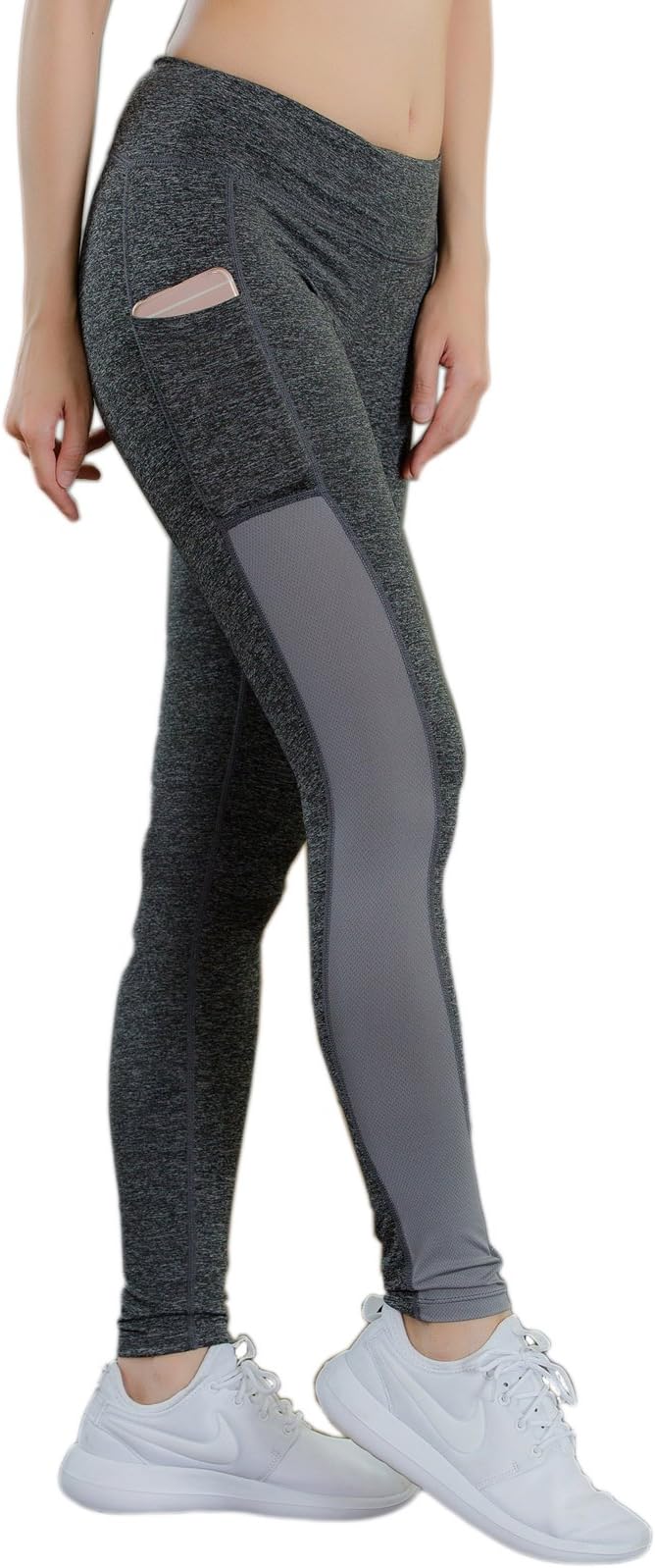 Womens Fitness Gym Leggings Power Stretch Running Pants High Waisted Workout Yoga Pants with Pockets