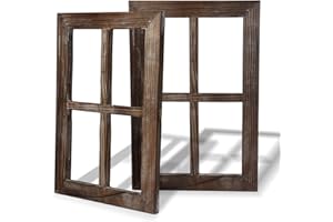 Cade Rustic Wall Decor Window Barnwood Frames -Decoration for Home or Outdoor, Not for Pictures (2, 11X15.8 inch)