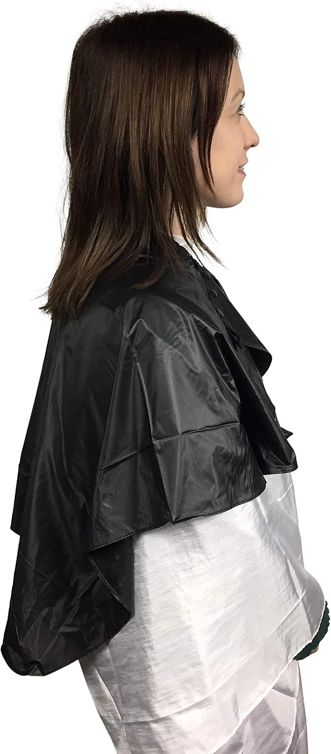 CoolBlades Professional Hairdresser's Reusable Black Shampoo Cape - Protect Clothes from Wet Hair