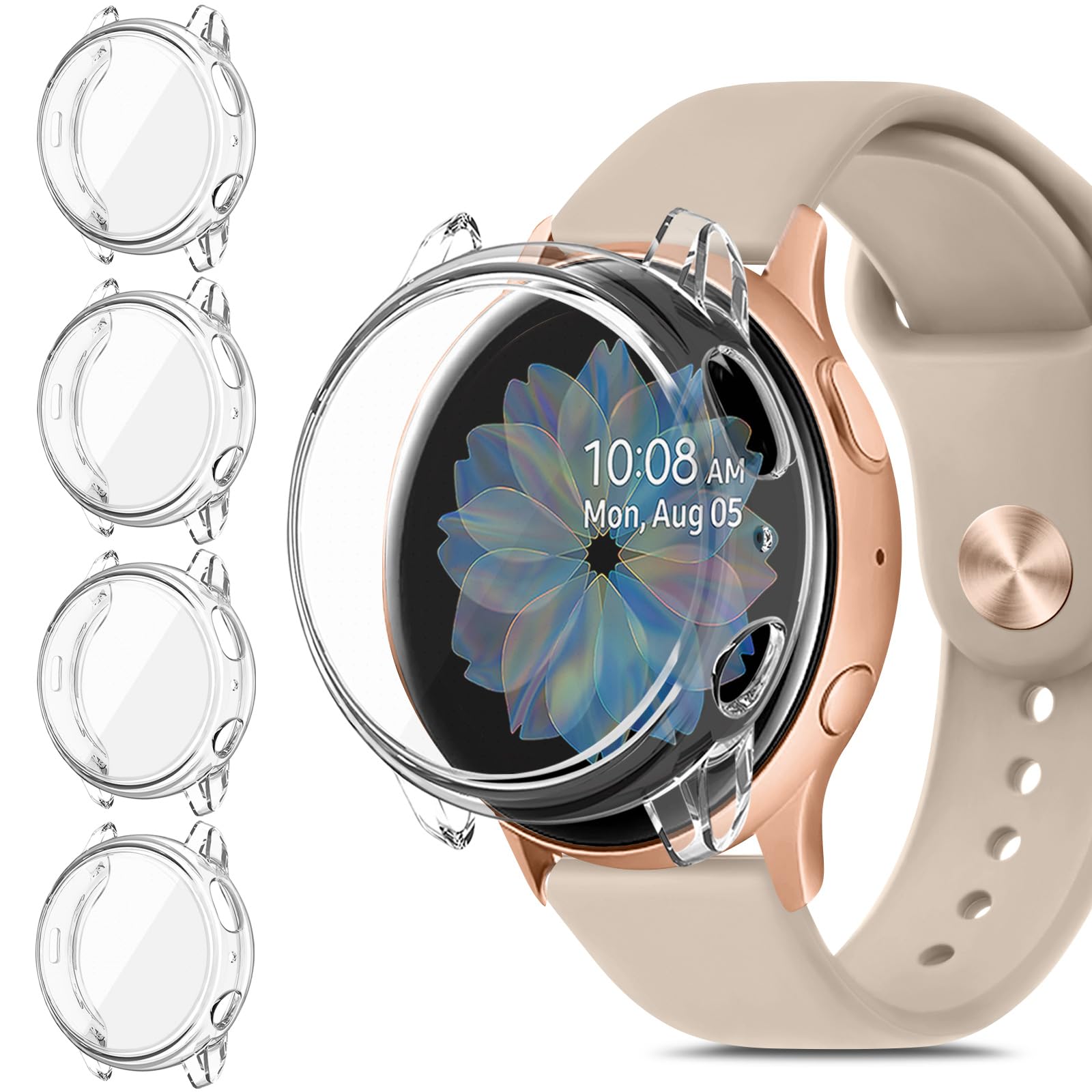 Photo 1 of Meliya 3pcs Screen Protector for Samsung Galaxy Watch Active 2 40mm 44mm, TPU All-Around Protective Case Cover Rugged Bumper Shell Accessories for Samsung Galaxy Watch Active 2