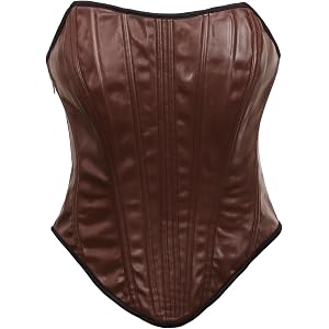 bslingerie Women's Y2K Halter Neck Slimming Push Up Faux Leather Corset Crop Top