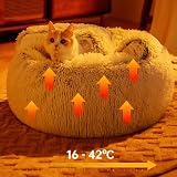 YAGE Calming Plush Dog Bed Grey Under 10kg Cozy Donut Cave Bed view 7