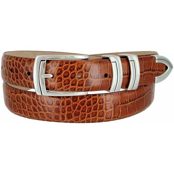 Genuine Italian Calfskin Alligator Embossed Leather Belt 1-1  display picture 1
