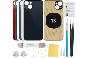 UooFide Rear Back Cover Screen Glass Replacement Compatible with iPhone 13 6.1-Inches All Carriers (Midnight)