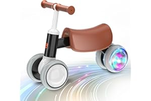 LANOVAGEAR Colorful Lighting Baby Balance Bike Perfect Toy Gift for 1 Year Old Boys Girls, 12-24 Months Toddler Balance Bike,1st Birthday Gifts