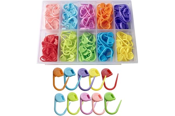 Meikeer 150 Pieces Knitting Crochet Locking Stitch Markers Stitch Needle Clip Counter 10 Colors (Color Ship Randomly)