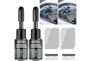 Iaolose Windshield Crack Repair Kit, Cracks Gone Glass Kit Automotive Windscreen Tool for Fixing Chips, Glass Repair Kit Windshield for Fixing Chips, Cracks, Bulls-Eye and Star-Shape Cack (2 Set)