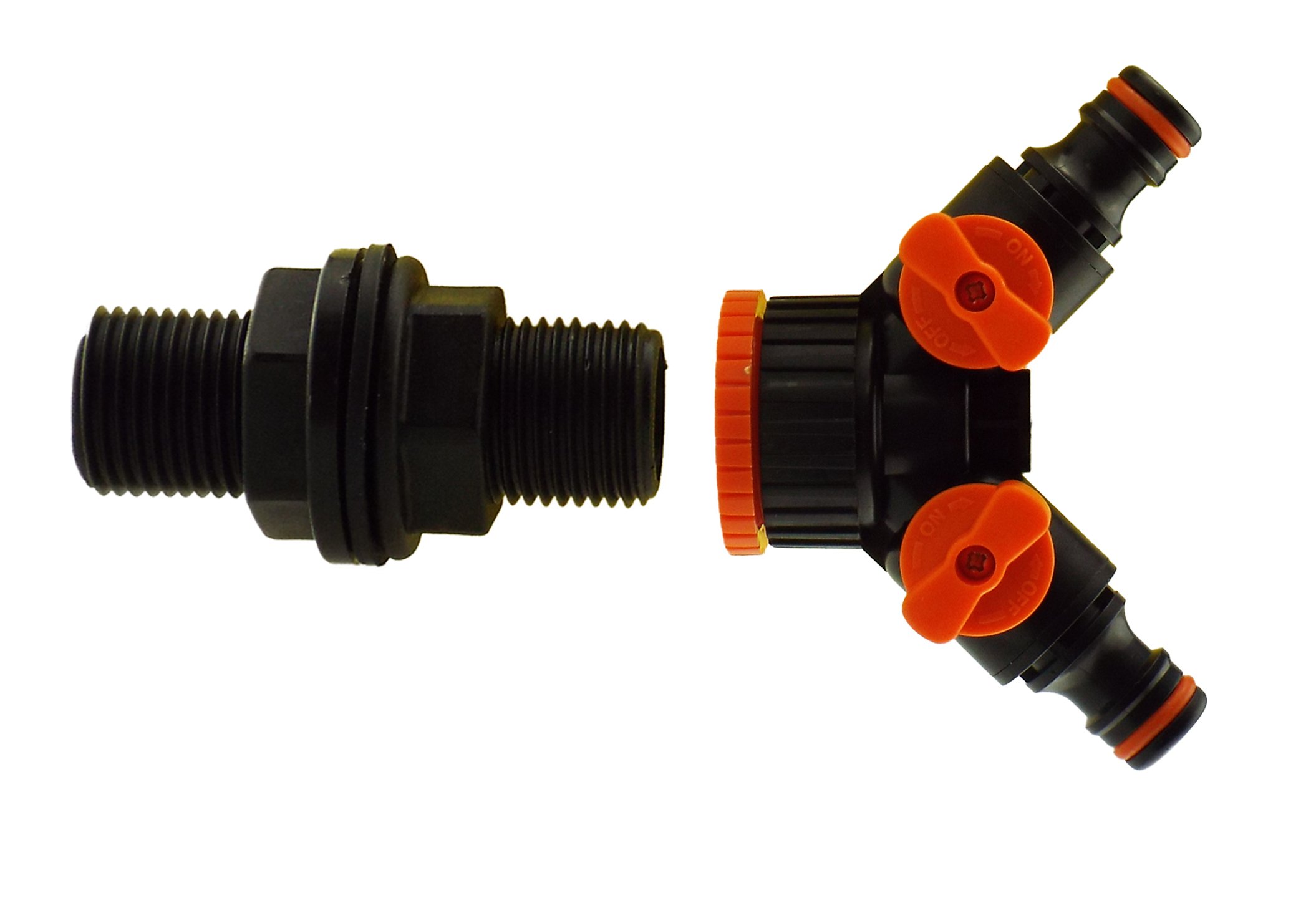 3/4" BSP IBC Tank/Waterbutt Connector+Range of Outlet Fittings (3/4" IBC +Double)