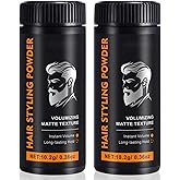 ARCHIDATE Hair Styling Powder for Men & Women, Natural Matte Finish Volumizing and Texturizing Hair Powder All Day Hold, Root Lifting, Lightweight, Non Greasy, No Residue, Scent Free (2Pcs)