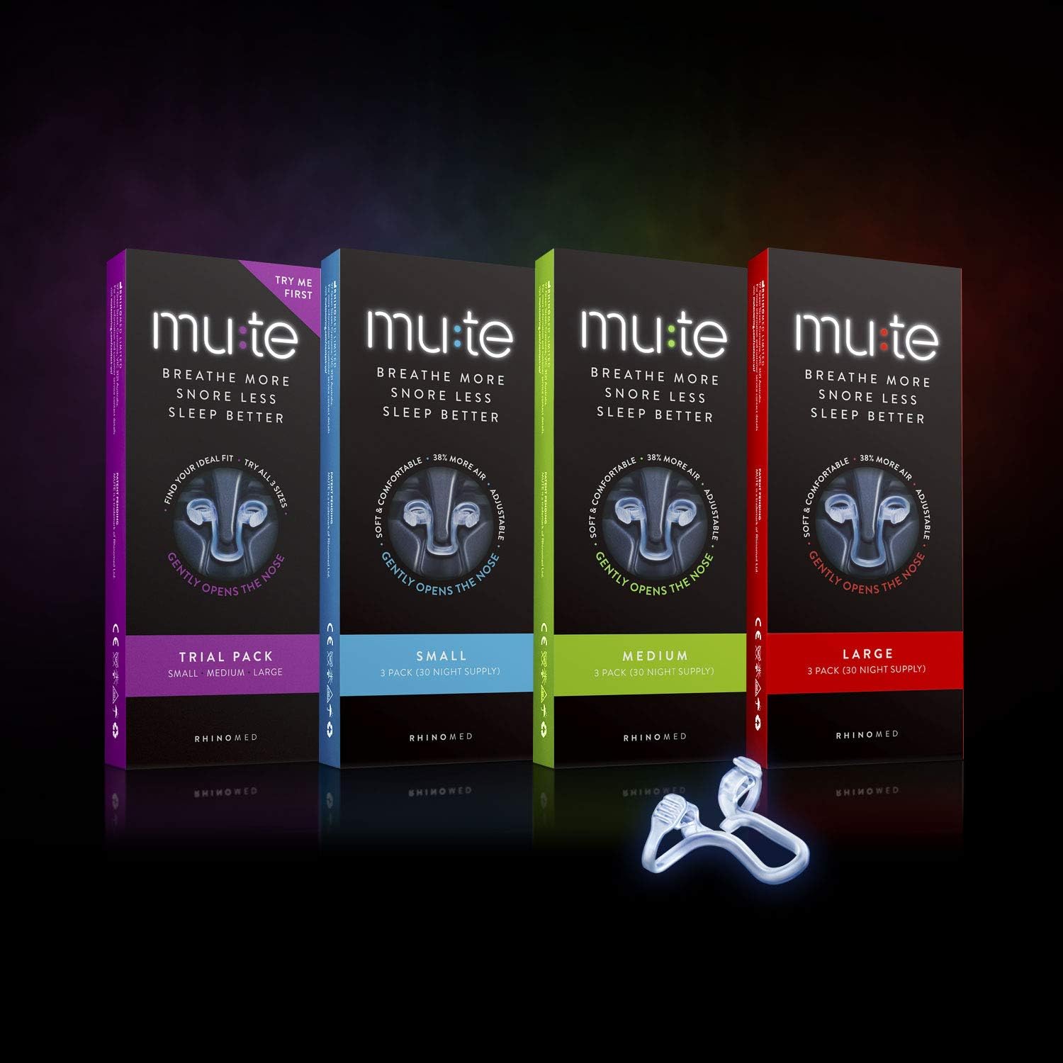 Mute Nasal Dilator Snoring Solution, Transparent/Clear, 3 Count (Pack of 1) - Image 4