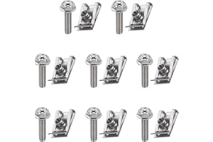 PATIKIL U-Style Clip-On Nut, 8 Pcs M6-1 Regular Bolts & Extruded U-Nut U-Type Fasteners Hardware Nuts Stainless Steel for Aut