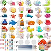HyDren 36 Sets Ceramic Painting Kit for Kids Paint Your Own Ceramic Figurines Arts and Crafts DIY Farm Animal Paintable Figurine Drawing Kit for Girls Boys Toddler Activity Gift