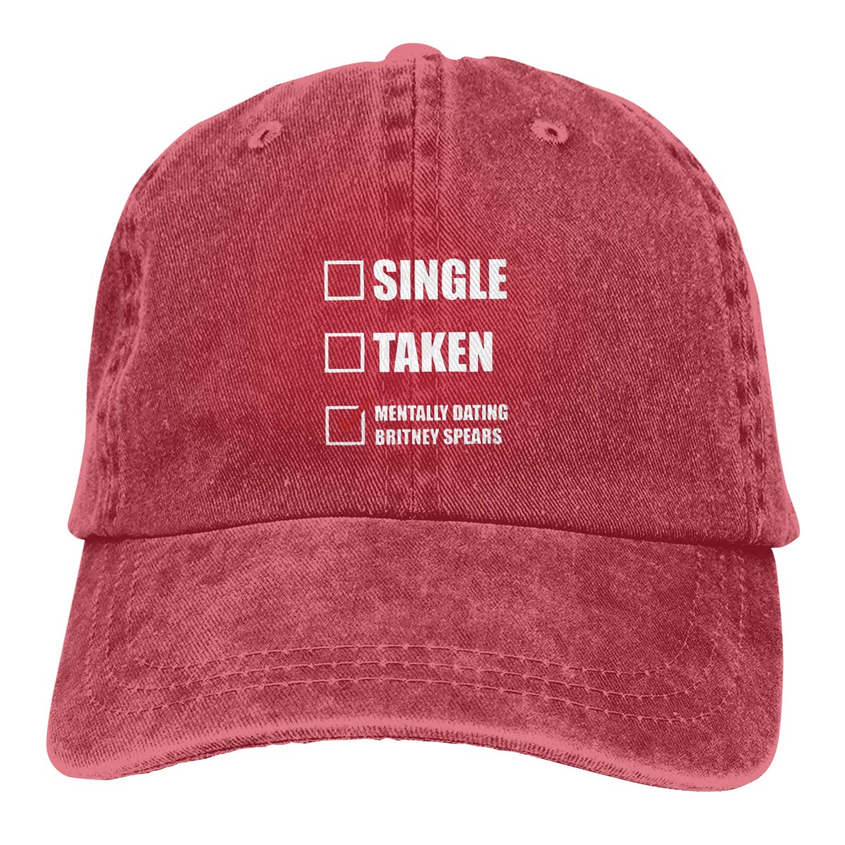 Arilce Baseball Cowboy Cap Mentally Dating Britney Spears Adjustable Snapback Casquettes Unisex Sports Denim Hat Red Amazon In Car Motorbike