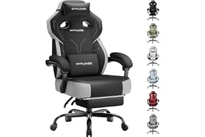 GTPLAYER Big & Tall Gaming Chair, Wide Seat with Footrest, Charcoal