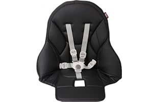 Peg Perego Siesta/Prima Pappa Zero 3 high Chair Replacement Upholstery with seat Belt, Licorice (Black)