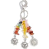 Jekeiodoe Bag Charms Colorful Star Beads Gemstone Keychain Charm, Y2K Aesthetic Purse Charm Purse Keychain for Handbag,Backpack Women,Men (sun)