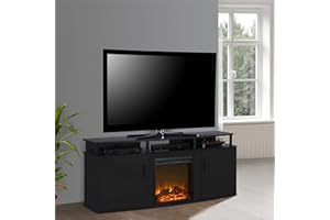 Carson Electric Fireplace TV Console for TVs up to 70", Black