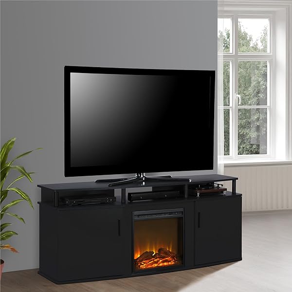 Amazon.com: Ameriwood Home Lumina Fireplace Stand for TVs, up to 70,  Graphite Gray : Home u0026 Kitchen