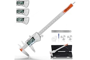 HARDELL Digital Caliper 8 Inch, Heavy-Duty IP54 Calipers with 3-Batteries & Extra Cover, All Stainless Steel Digital Micrometer Vernier Caliper, Inch/MM/Fraction, Auto-Off