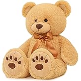 MorisMos Giant Teddy Bear Stuffed Animal, Big Teddy Bear Life Size, 36in Large Bear Cuddly Soft for Baby Shower, Boys, Girls