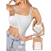 CUPSHE Womens Built in Bra Tank Tops Ribbed Sleeveless 2025 Summer Basic Tops