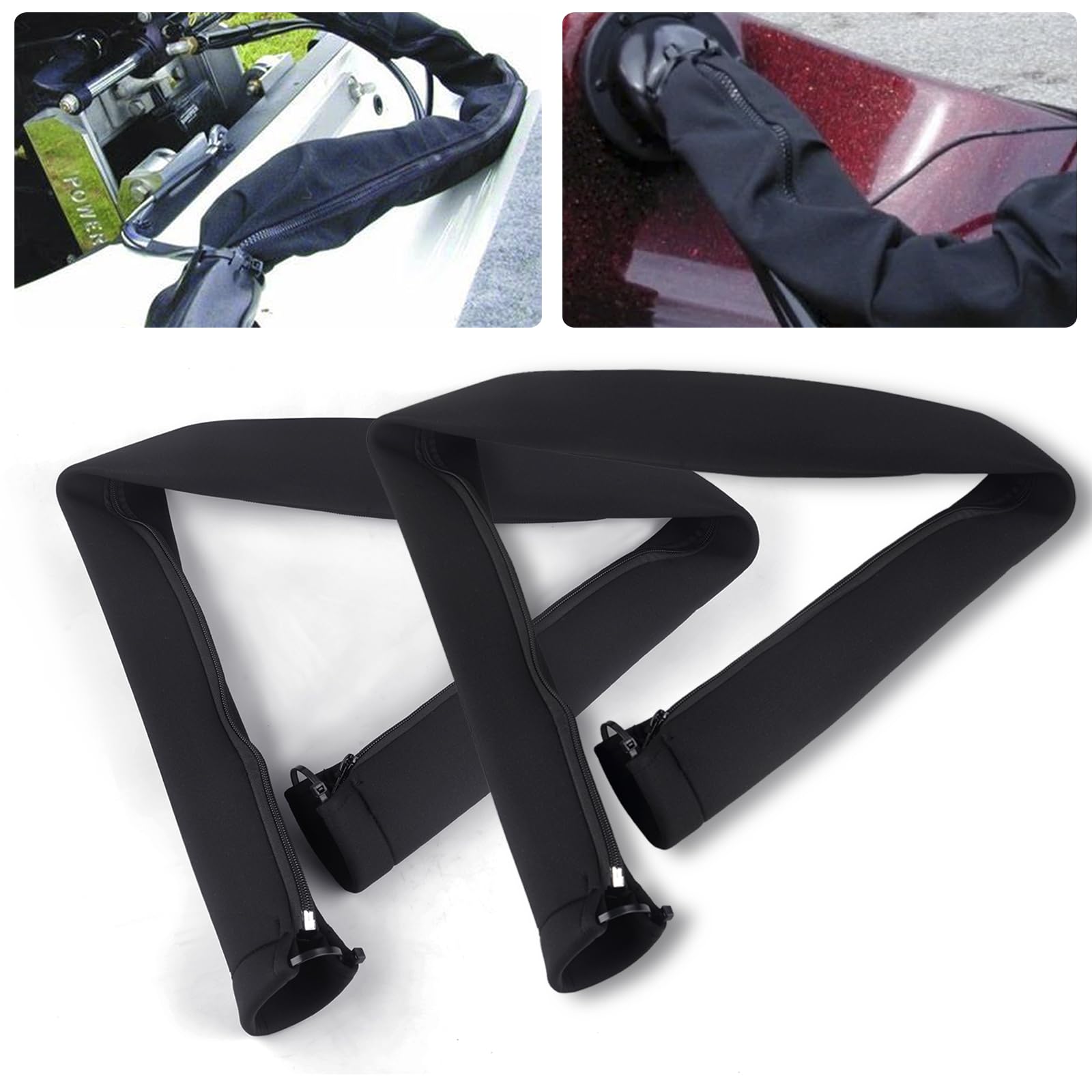 Photo 1 of CNRAQR 2PCS 48-Inch Zippered Rigging Sleeve Trolling Motor Sleeve Management Sleeve for Cover Wire and Extension Cords, Organized Cable Management