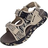 ONCAI Men's Hiking Sandals，Arch Support Orthopedic Recovery Walking Sandal with Adjustable Strap Outdoor Summer Water Camouflage Mesh Athletic Sports Shoes US Size 7-15
