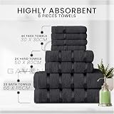 GC GAVENO CAVAILIA 8 Piece Egyptian Cotton Towels Charcoal - Quick Dry view 2