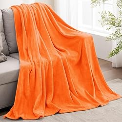 BEDELITE Orange Throw Blanket for Couch