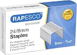 Rapesco 1456 Type 24/8 mm (No.16) Galvanised Staples Pack of 1000