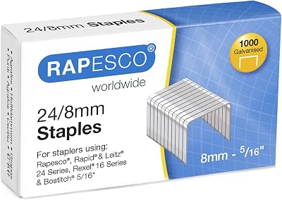 Rapesco 1456 Type 24/8 mm (No.16) Galvanised Staples Pack of 1000