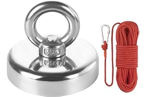 Realth Fishing Magnets Disc with Handle 1.9 inch 1 Pack Neodymium Strong Permanent Rare Earth High Power for Lifting Pick up and Retrieving in River (SMC481)